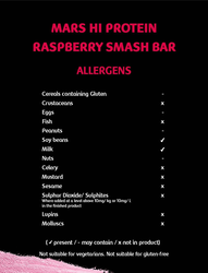 Mars Hi-Protein Raspberry Smash Flavor, 55g