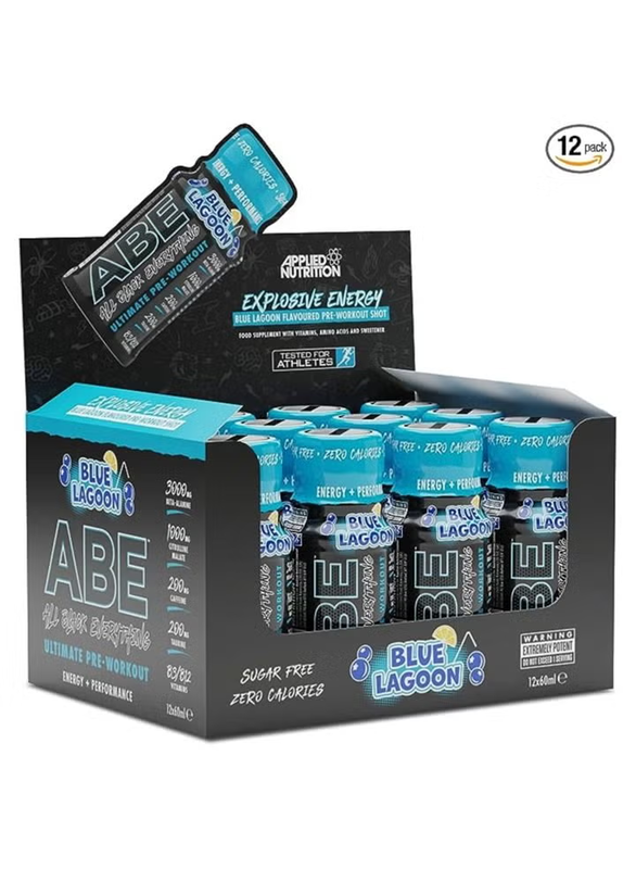 Applied Nutrition ABE Ultimate Pre-Workout 60ml Shot, Blue Lagoon Pack Of 20