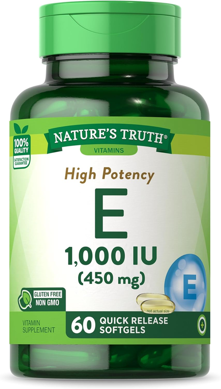 Nature’s Truth High Potency E 450mg, 60 Softgels, 60 Serving 