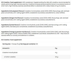 FA Engineered  Nutrition ICE Creatine 300g, Icy Lychee Flavor, 60 Serving