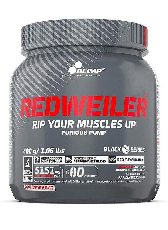 

Olimp Redweiler Furious Pump Pre-Workout Lime Crime Mint Flavour 80 Portions 480g