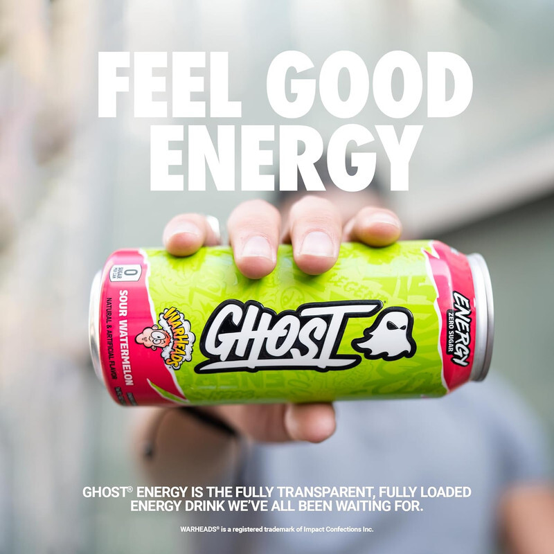 Ghost Energy Zero Sugar RTD 473ml, Sour Watermelon Flavor