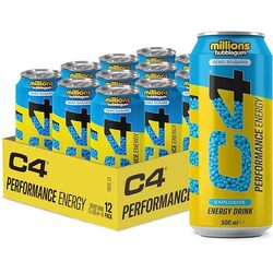 C4 Explosive Energy Drink Millions Bubblegum Flavor, 500ml Pack of 12