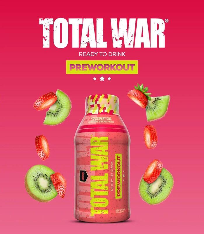 Redcon1 Total War Pre Workout Drink, 355ml, Strawberry Kiwi