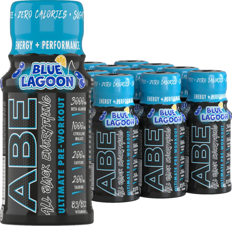 Applied Nutrition ABE Ultimate Pre Workout Shot, Blue Lagoon, 60ml Pack of 12