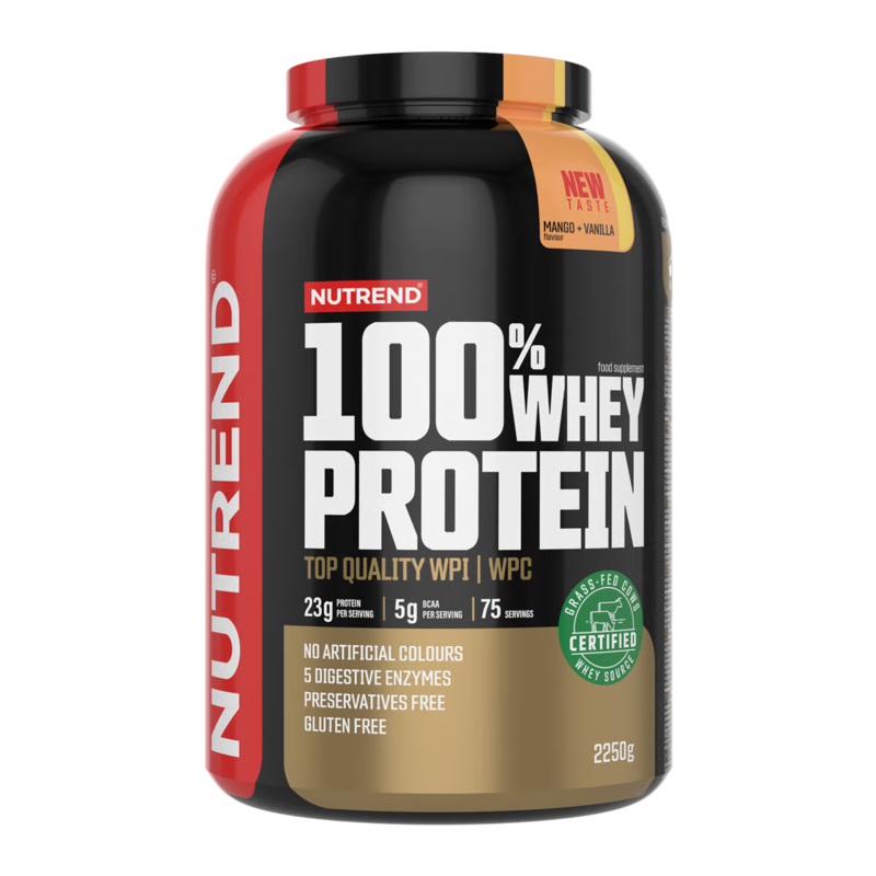 

Nutrend 100% Whey Protein, 2250g, Mango+Vanilla Flavor, 75 Serving