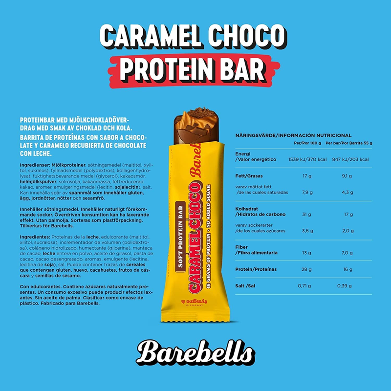 Barebells Protein Bar, Caramel Choco 55g