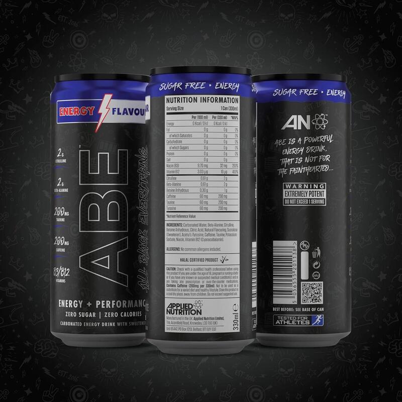 Applied Nutrition ABE Energy Drink: Zero Sugar, Zero Calories, Energy Flavor - 330ml