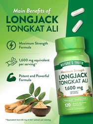 Nature’s Truth Longjack Tongkat Ali 120Capsules 60 Servings