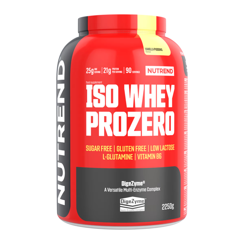 

Nutrend ISO Whey Prozero, 2250g, Vanilla Pudding Flavor, 90 Serving