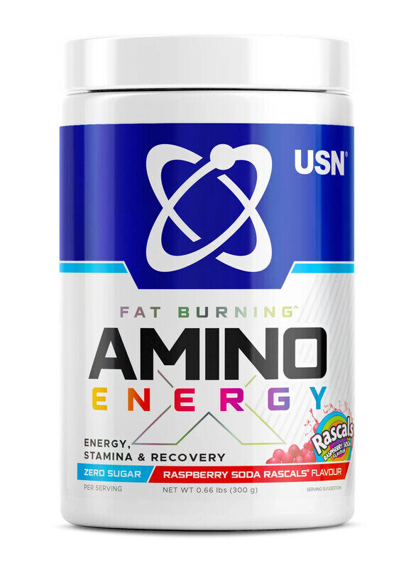 

USN Fat Burning Amino Energy 300g Raspberry Soda Rascals Flavor