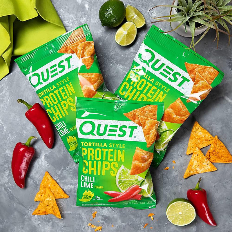 Quest Tortilla Style Protein Chips Chili Lime (Pack of 8)