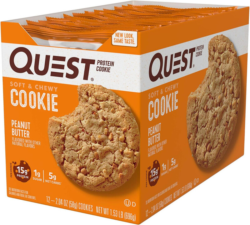 Quest Protein Cookie Peanut Butter Flavor, 58g Pack of 12