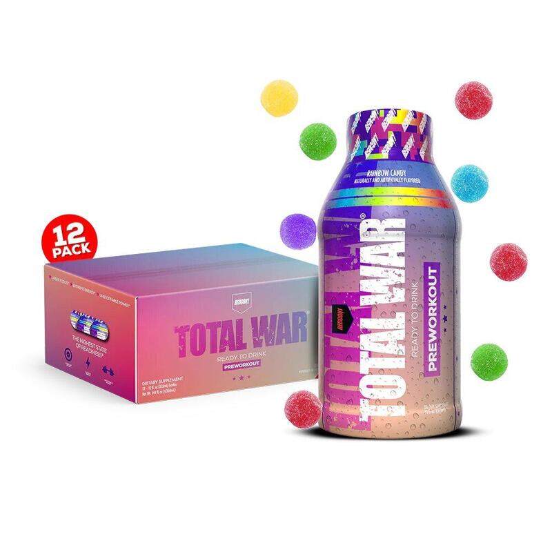 

Redcon1 Total War Pre Workout Drink, 355ml, Rainbow Candy, Pack of 12