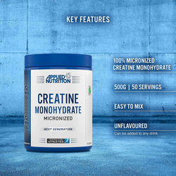 Applied Nutrition Creatine Monohydrate Micronized, Unflavored, 250 Gm