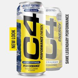 Cellucor C4 Energy, Zero Sugar, Pre Workout Drink, 473ml, Mango Foxtrot, Pack of 12