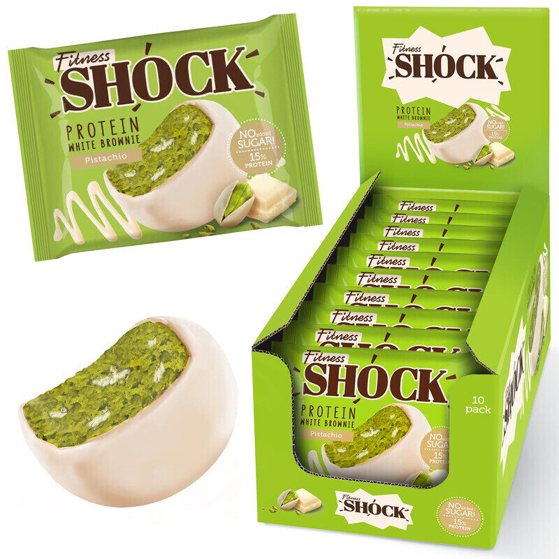 

Fitness Shock Protein White Brownie Pistachio Flavor 50g Pack of 10