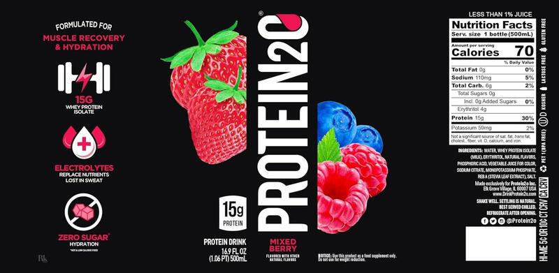 Protein2o, 15g Whey Protein Infused Water Plus Energy, Mixed Berry, 500ml