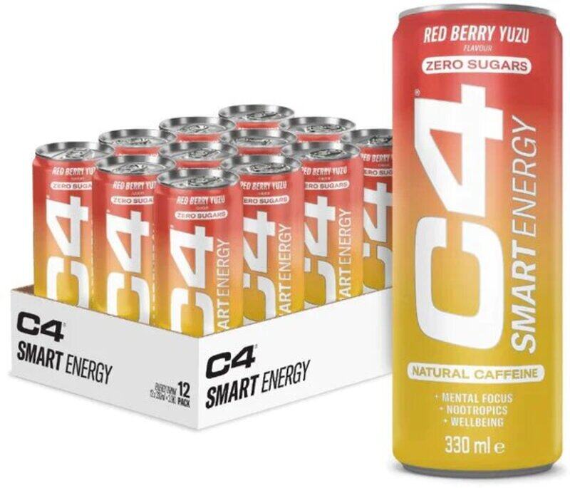 

Cellucor C4 Smart Energy Red Berry Yuzu Flavor 330ml pack of 12