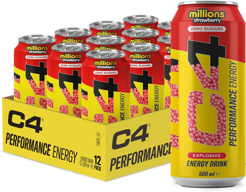 

Cellucor C4 Energy drink Millions Strawberry Flavor 500ml Pack of 12