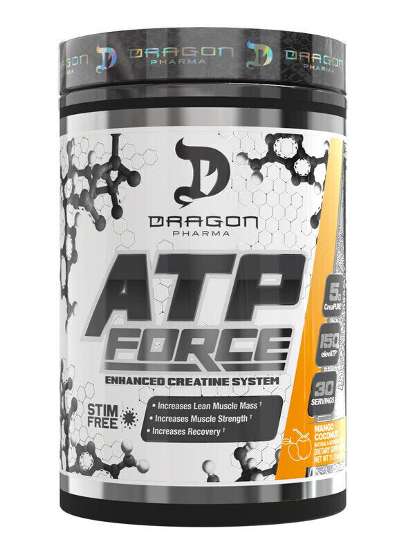 

Dragon Pharma ATP FORCE Enhanced Creatine Stim Free 354g Mango Coconut Flavor 30 Serving