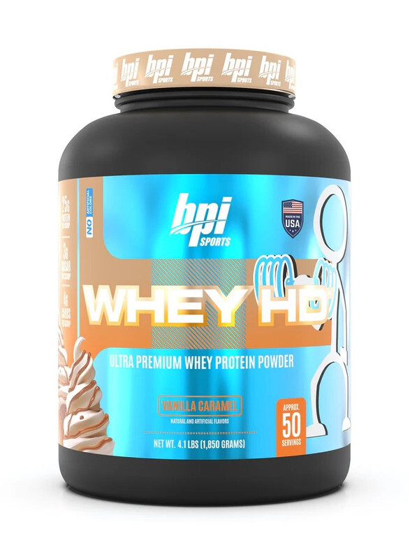 BPI Sports Whey HD 4.1 رطل نكهة الفانيليا والكراميل 50 حصة