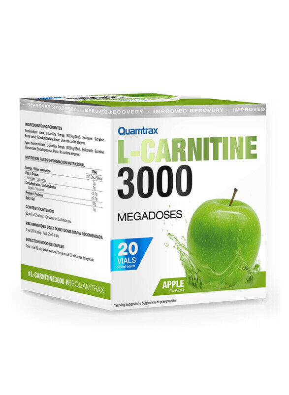 

Quamtrax L-Carnitine 3000 Shot Apple Flavor 20 Vials 25ml
