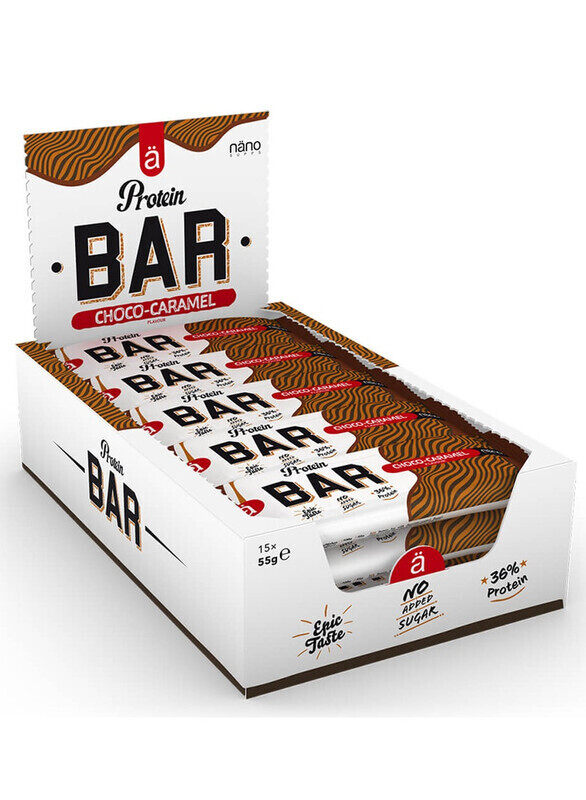 

Nano Supps Protein Bar Choco Caramel Flavor 55g Pack of 15