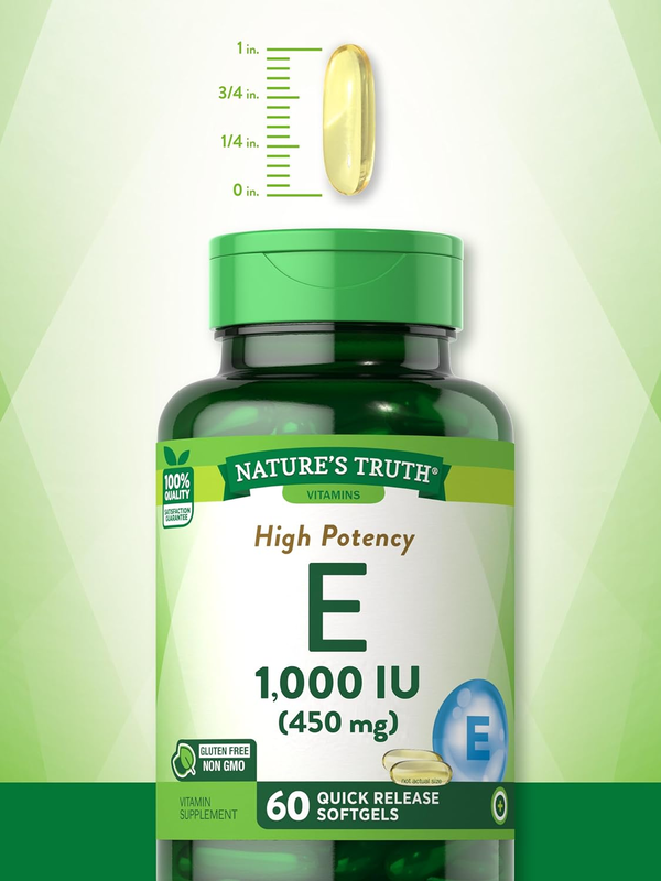 Nature’s Truth High Potency E 450mg, 60 Softgels, 60 Serving 