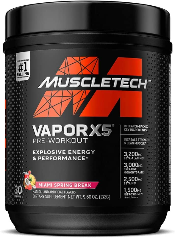 

Muscletech VaporX5 Pre Workout 272 gram, Miami Spring Break Flavor, 30 Serving