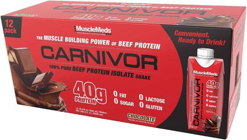 

MUSCLEMEDS Carnivor RTD Pure Beef Protein Isolate Shake Chocolate 500ml Pack of 12