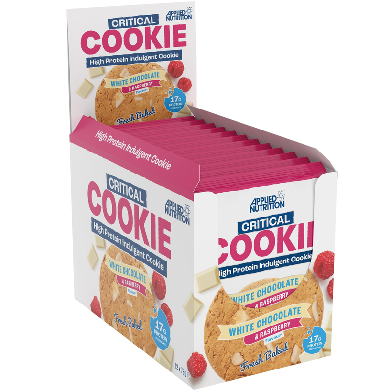 

Applied Nutrition Critical Cookie White Chocolate & Raspberry Flavor, 73g Pack of 12