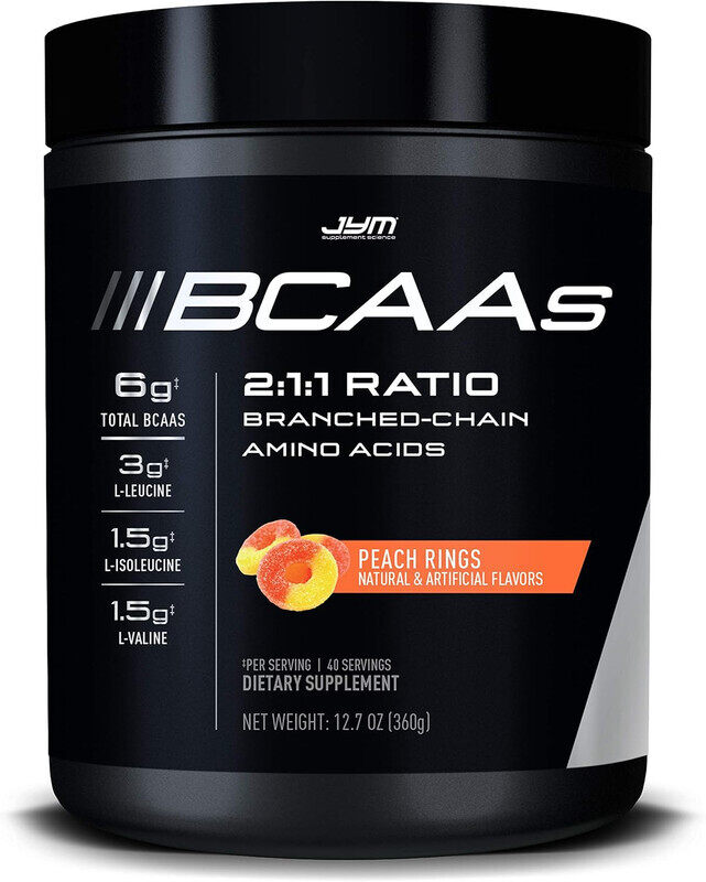 

Jym Supplements BCAA 2:1:1 Ratio 360g Peach Rings Flavor