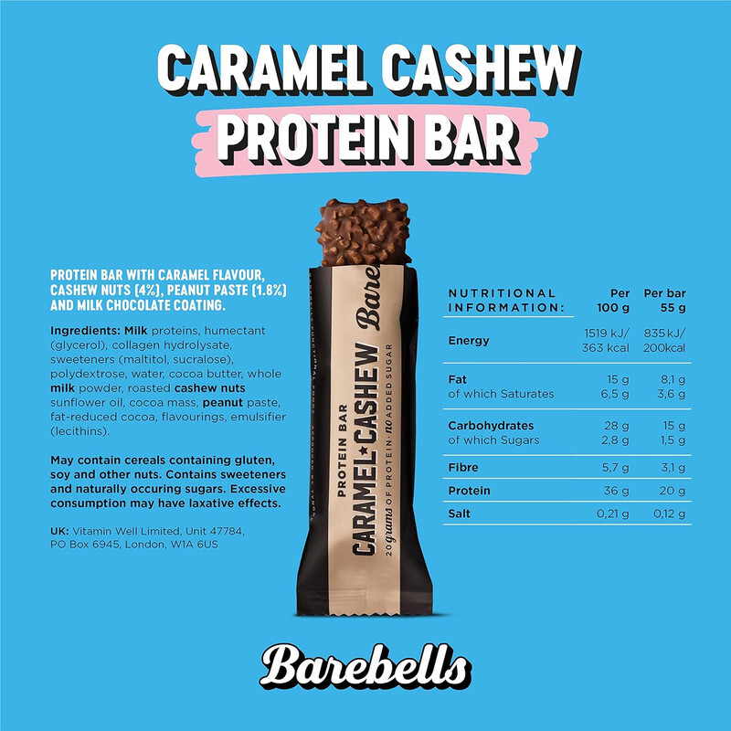 Barebells Protein Bars Caramel Cashew Pack of 12