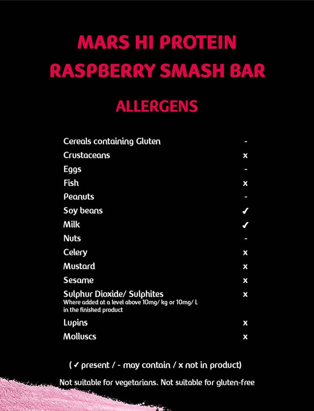 Mars Hi-Protein Raspberry Smash Flavor, 55g Pack of 12