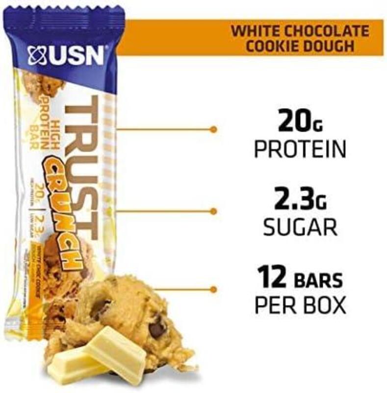 Usn Trust Crunch High Protein Bar White Chocolate Cookie Dough 60g Pack of 12