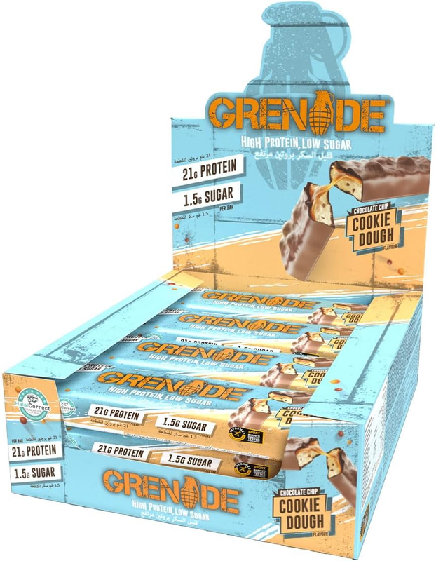 

Grenade High Protein Bar Cookie Dough Flavor, Pack of 12