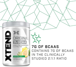 Xtend Original 7g BCAA 444g, Lemon Lime Squeeze Flavor, 30 Serving