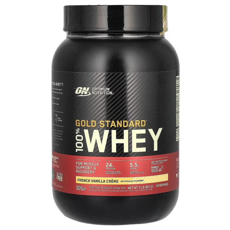 

Optimum Nutrition Gold Standard 100% Whey Protein Powder French Vanilla Creme 2 Lbs, 29 Servings