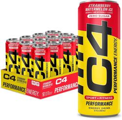 Cellucor C4 Energy, Zero Sugar, Pre Workout Drink, 473ml, Strawberry Watermelon Ice, Pack of 12