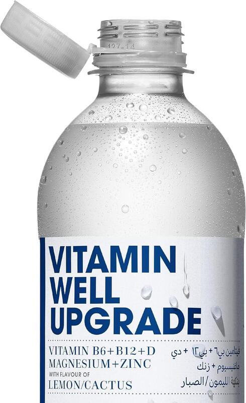 Vitamin Well Upgrade, Lemon/Cactus, Vitamin B12 + D Magnesium + Zinc, 500ml, Pack of 12