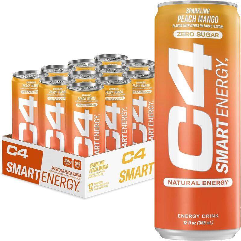 

Cellucor C4 Smart Energy, Tropical Passionfruit, Pre Workout Energy, 355ml, Peach Mango, Pack of 12