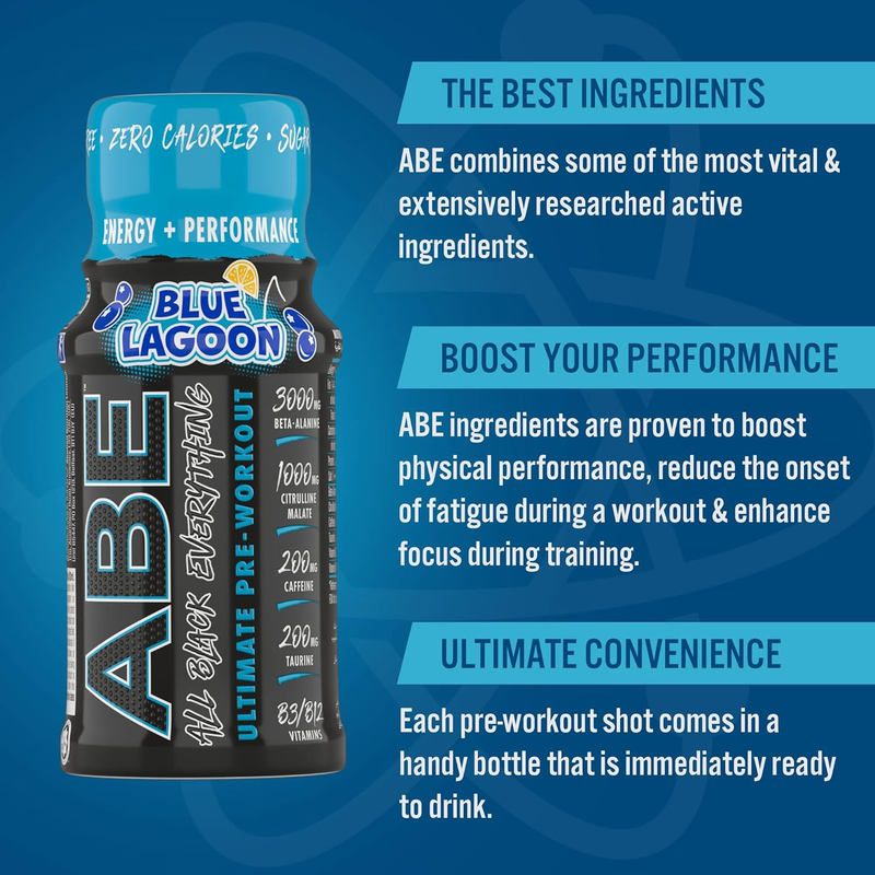 Applied Nutrition ABE Ultimate Pre-Workout 60ml Shot, Blue Lagoon Pack Of 20