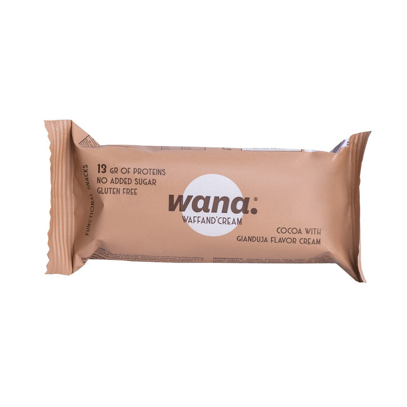 Wana Waffand Cream Protein Bar Cocoa With Gianduja Flavor Cream 43g