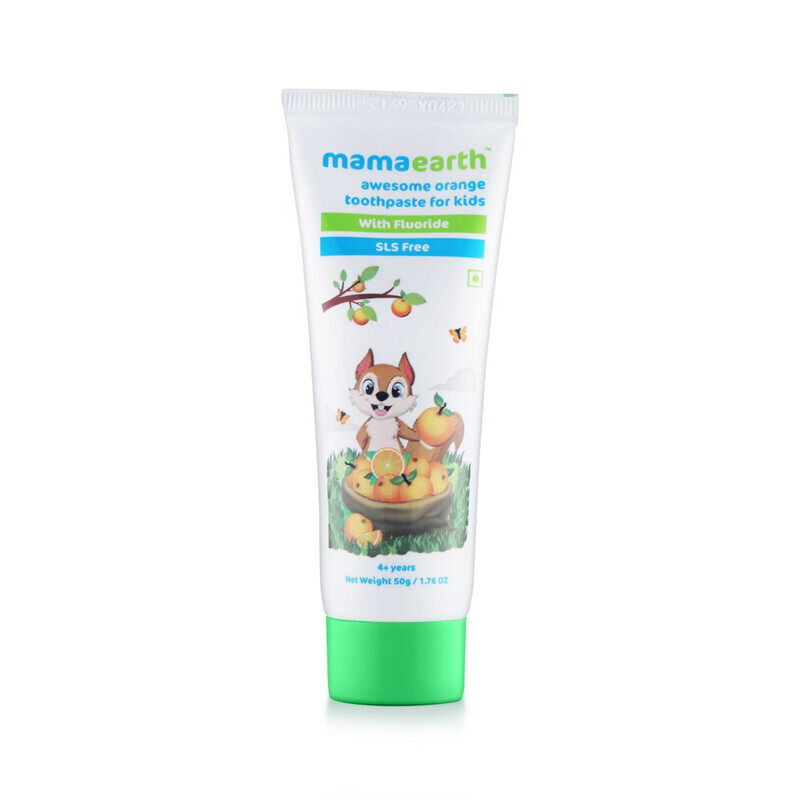 

MAMAEARTH SULFATE FREE AWESOME ORANGE TOOTHPASTE FOR KIDS WITH FLUORIDE - 50 GMS