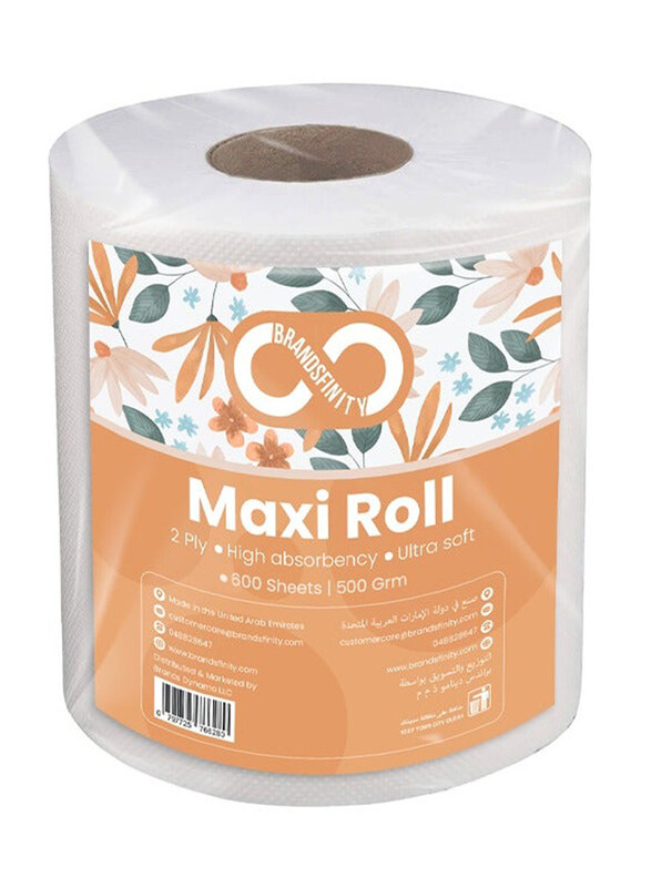 

Brandsfinity High Absorbency Ultra Soft Maxi Roll, 2 Ply x 500 Grm x 600 Sheets