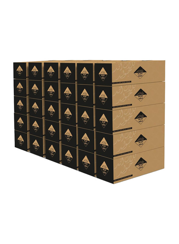 

Brandsfinity Nice Touch Black & Gold Premium Facial Tissue, 30 Pieces x 2 Ply x 200 Sheets