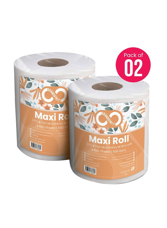 

Brandsfinity High Absorbency Ultra Soft Maxi Roll, 2 Pieces x 2 Ply x 500 Grm x 600 Sheets