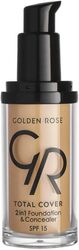 Golden Rose Total Cover 2 in 1 Foundation And Concealer, SPF 15