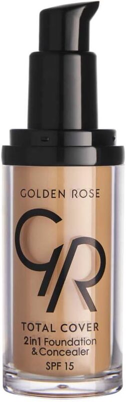 Golden Rose Total Cover 2 in 1 Foundation And Concealer, SPF 15